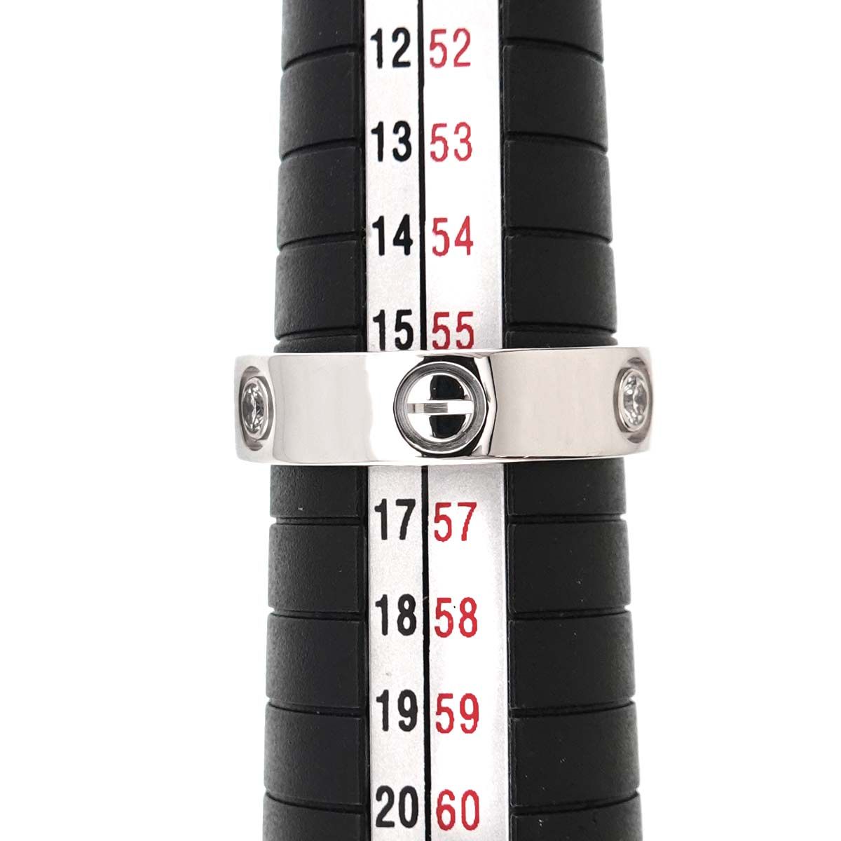 カルティエ Cartier ラブ #56 リング ハーフ ダイヤ 3P K18 WG