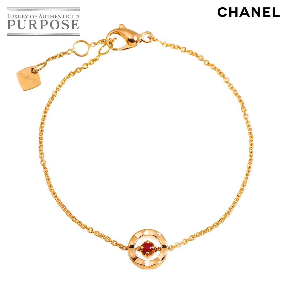 シャネル CHANEL ココクラッシュ ルビー ブレスレット 16cm K18 PG