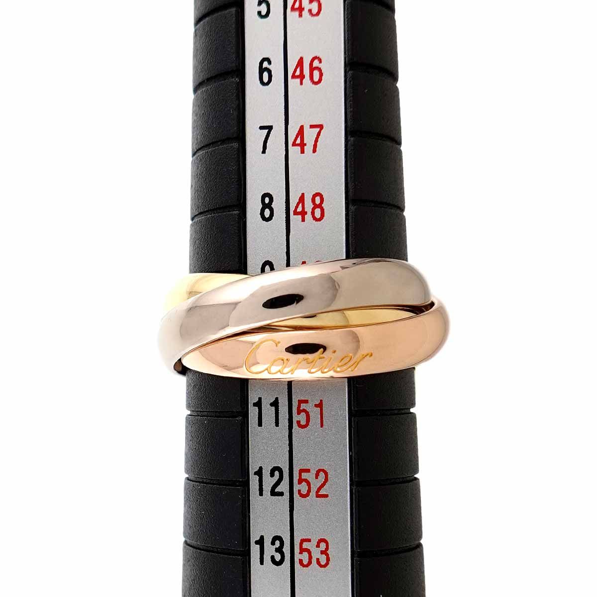 カルティエ Cartier トリニティ MM #50 リング K18 YG WG PG 3連
