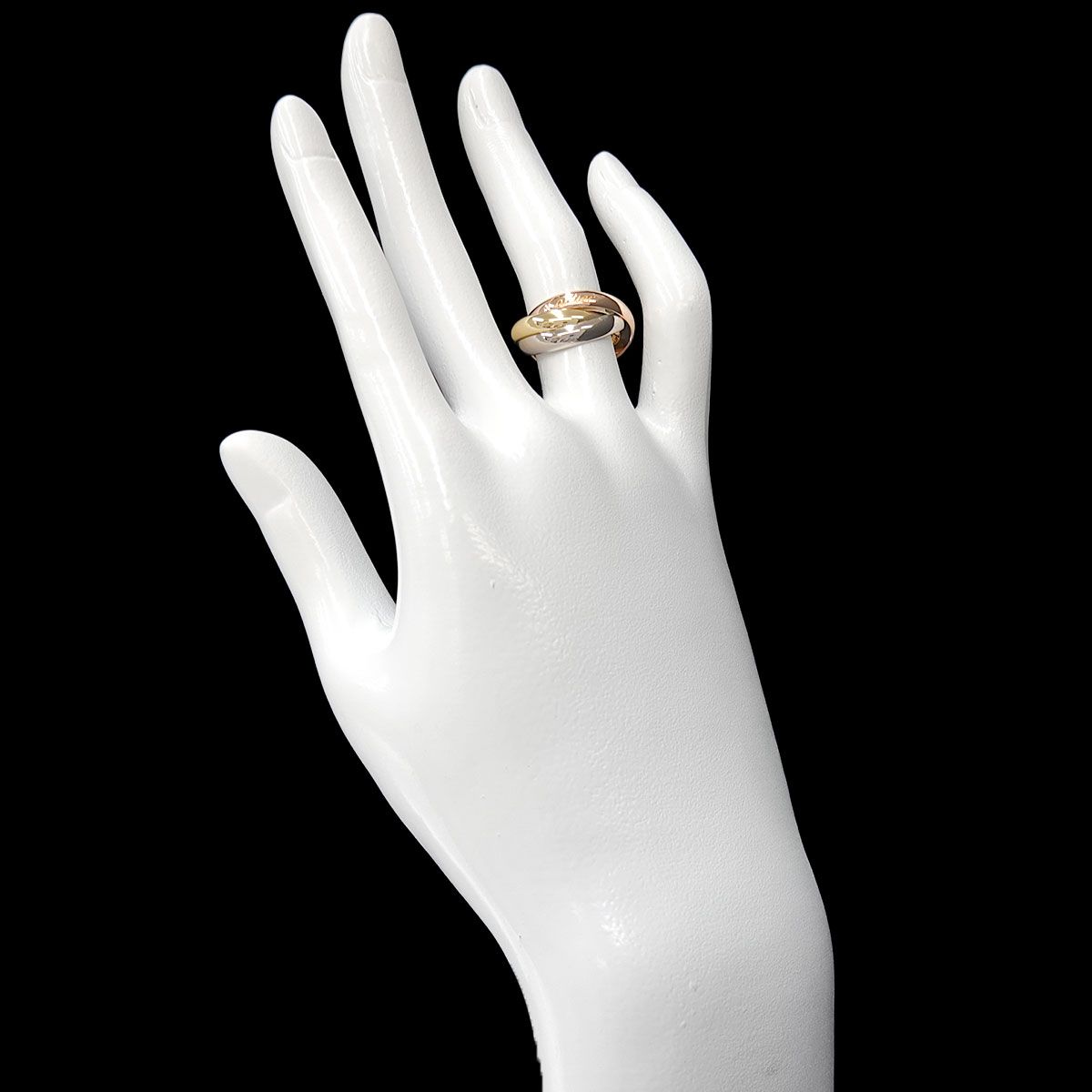 カルティエ Cartier トリニティ MM #50 リング K18 YG WG PG 3連