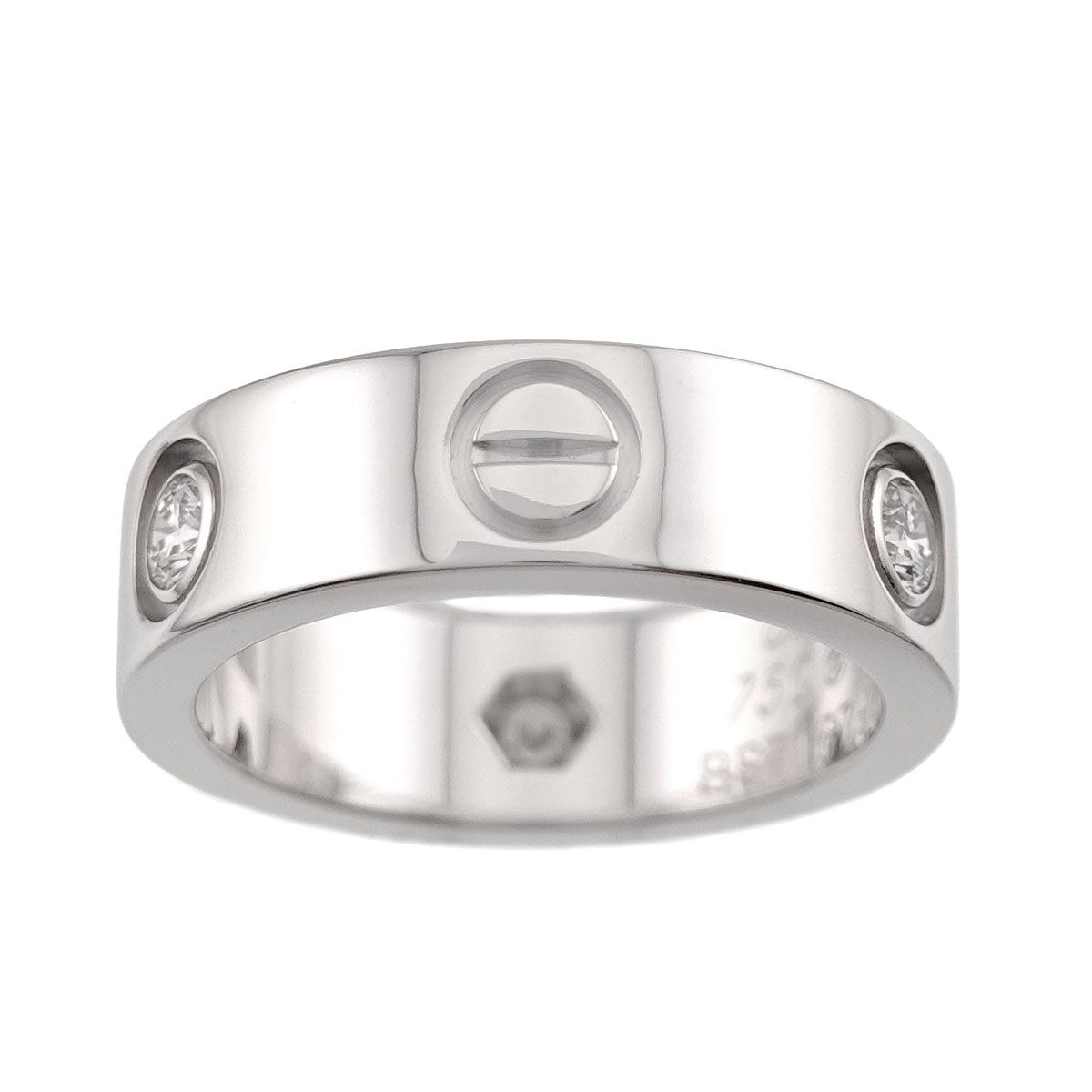 カルティエ Cartier ラブ クラシック #49 リング ハーフ ダイヤ 3P K18