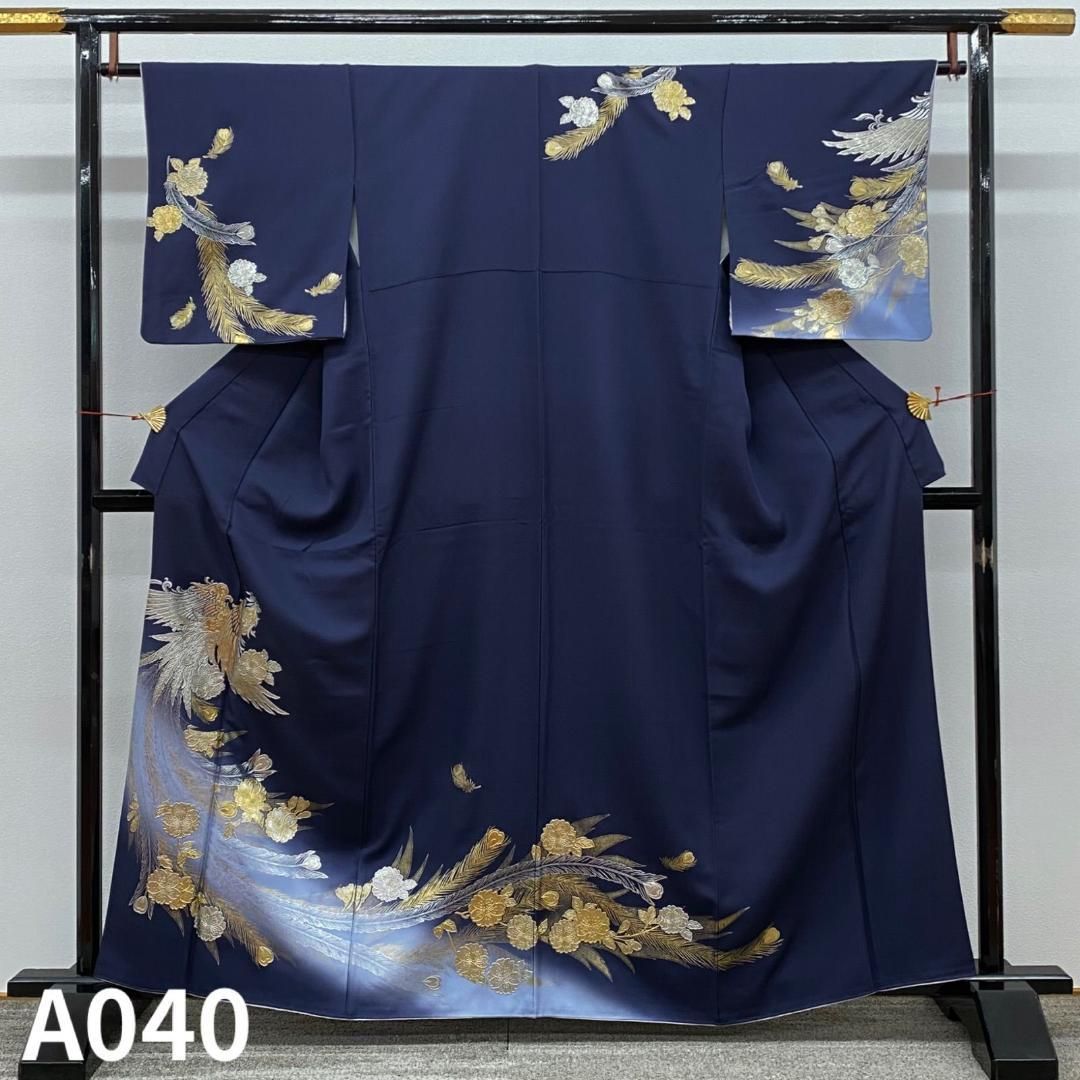 訪問着 鳳凰 桜 金彩 銀彩 紋意匠 正絹 A040