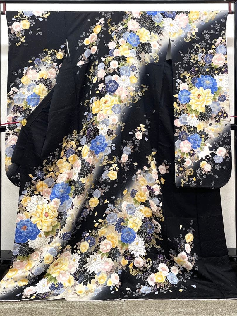 振袖 銀通し 金駒 金彩 銀彩 馬 身丈177cm トールサイズMO3794