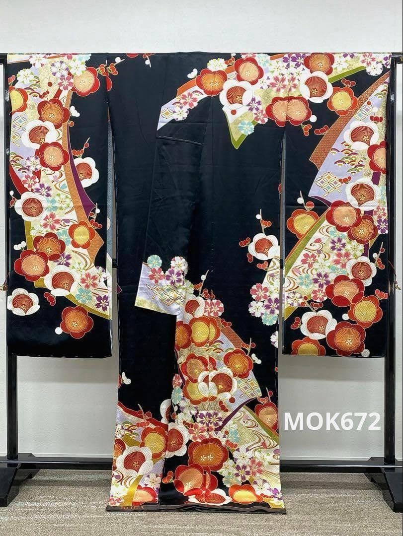 振袖 仮絵羽 ROLA 刺繍 金駒 金彩 正絹 未仕立て品 八掛付 MOK672