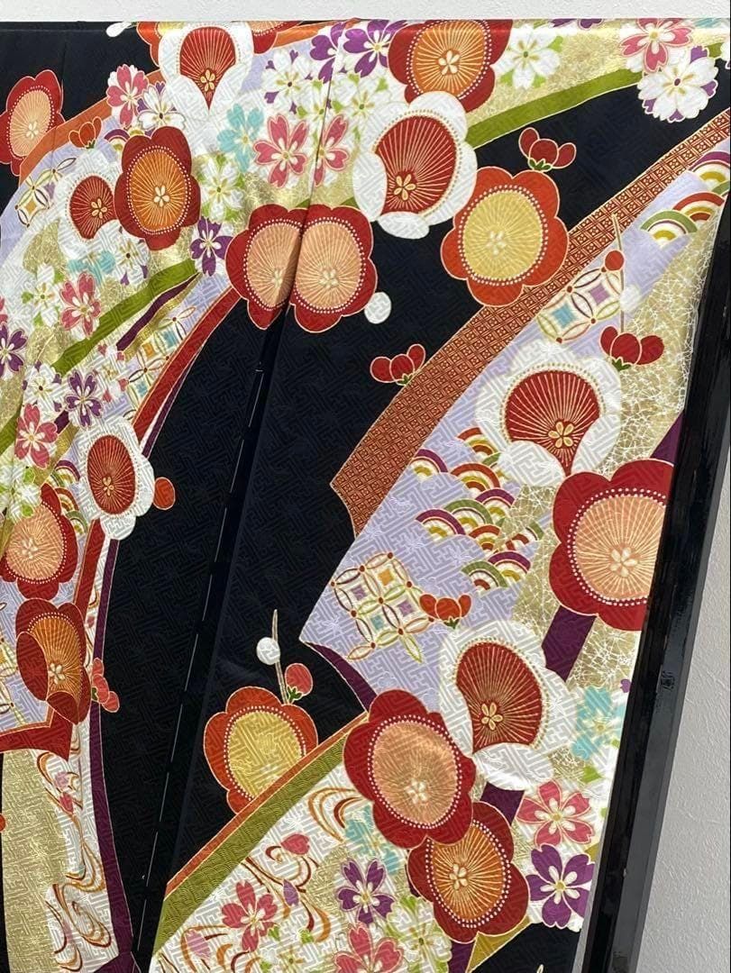 振袖 仮絵羽 ROLA 刺繍 金駒 金彩 正絹 未仕立て品 八掛付 MOK672 