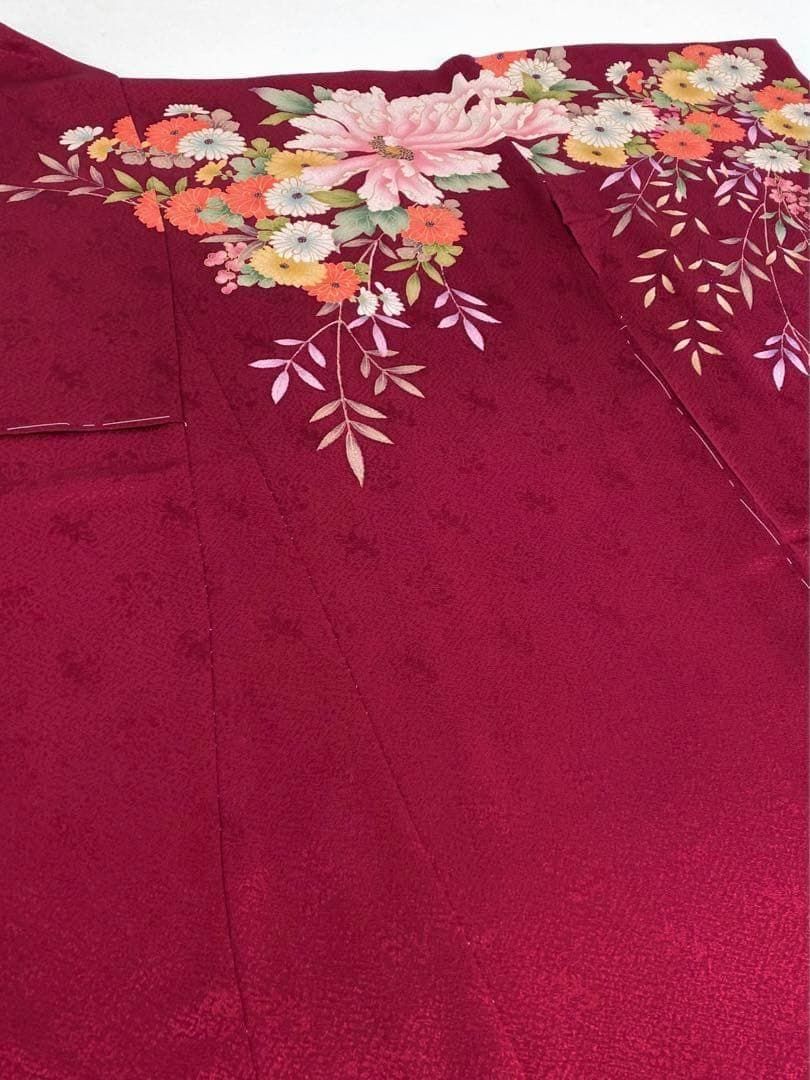 振袖 仮絵羽 京友禅 刺繍 金駒 紋意匠 正絹 未仕立て品 八掛付 MOK549 