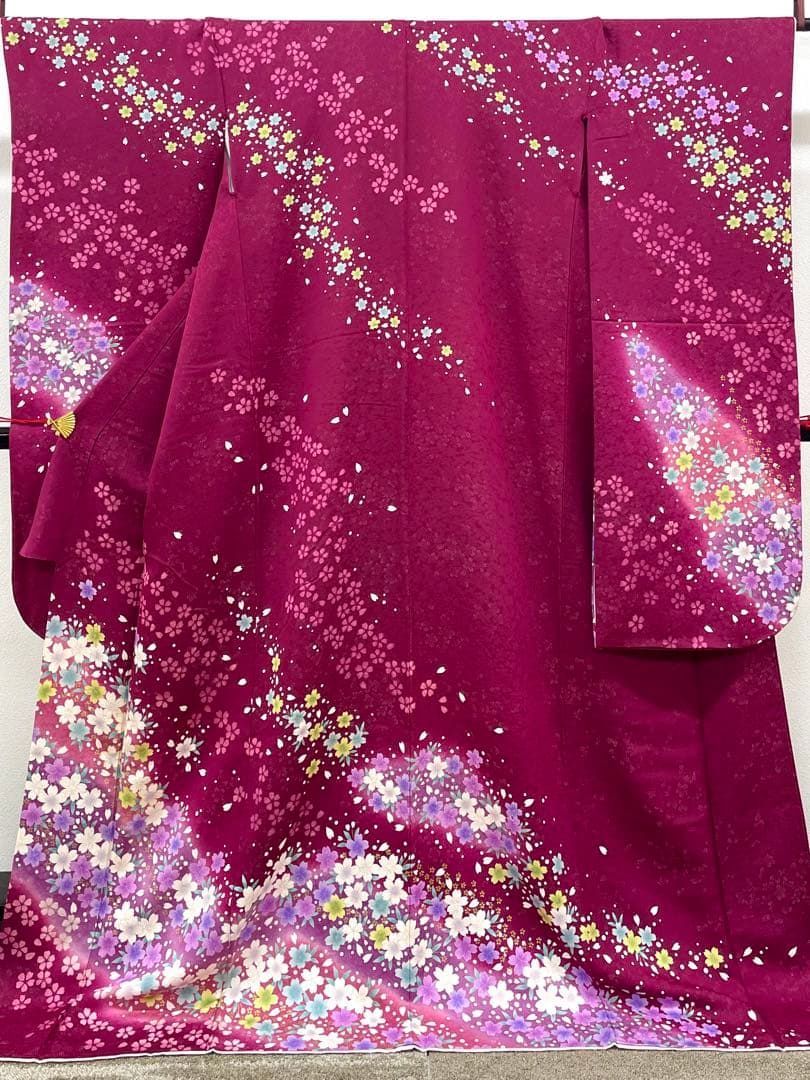 振袖 銀通し 金駒 金彩 紋意匠 桜 身丈173cm MO3788