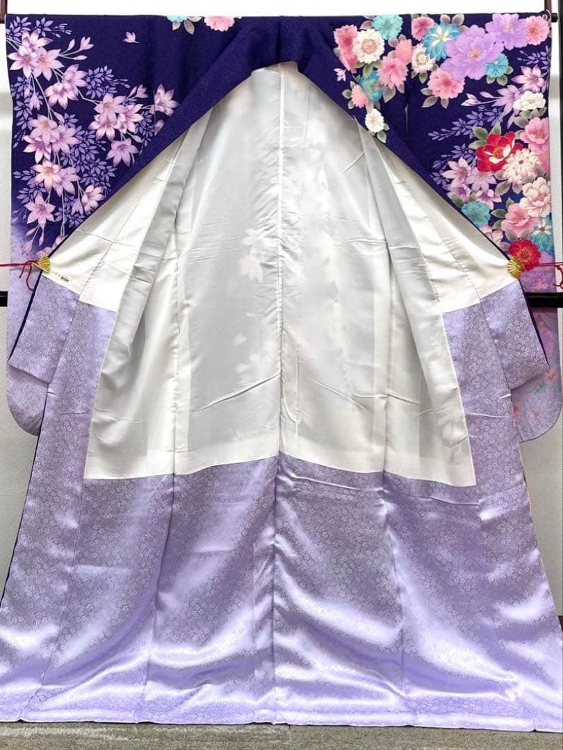 振袖 銀通し ラメ刺繍 金彩 紋意匠 身丈171cm MO3784 - メルカリ