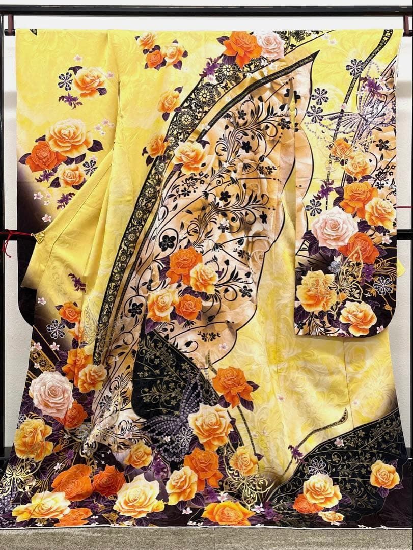 振袖 ラメ刺繍 金彩 銀彩 銀通し 身丈175cm トールサイズ MO3771