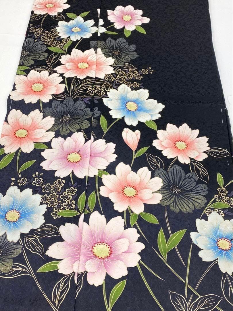 振袖 仮絵羽 金彩 紋意匠 正絹 未仕立て品 八掛付き MOK503 振袖 仮絵羽 金彩 紋意匠 正絹 未仕立て品 八掛付き MOK503