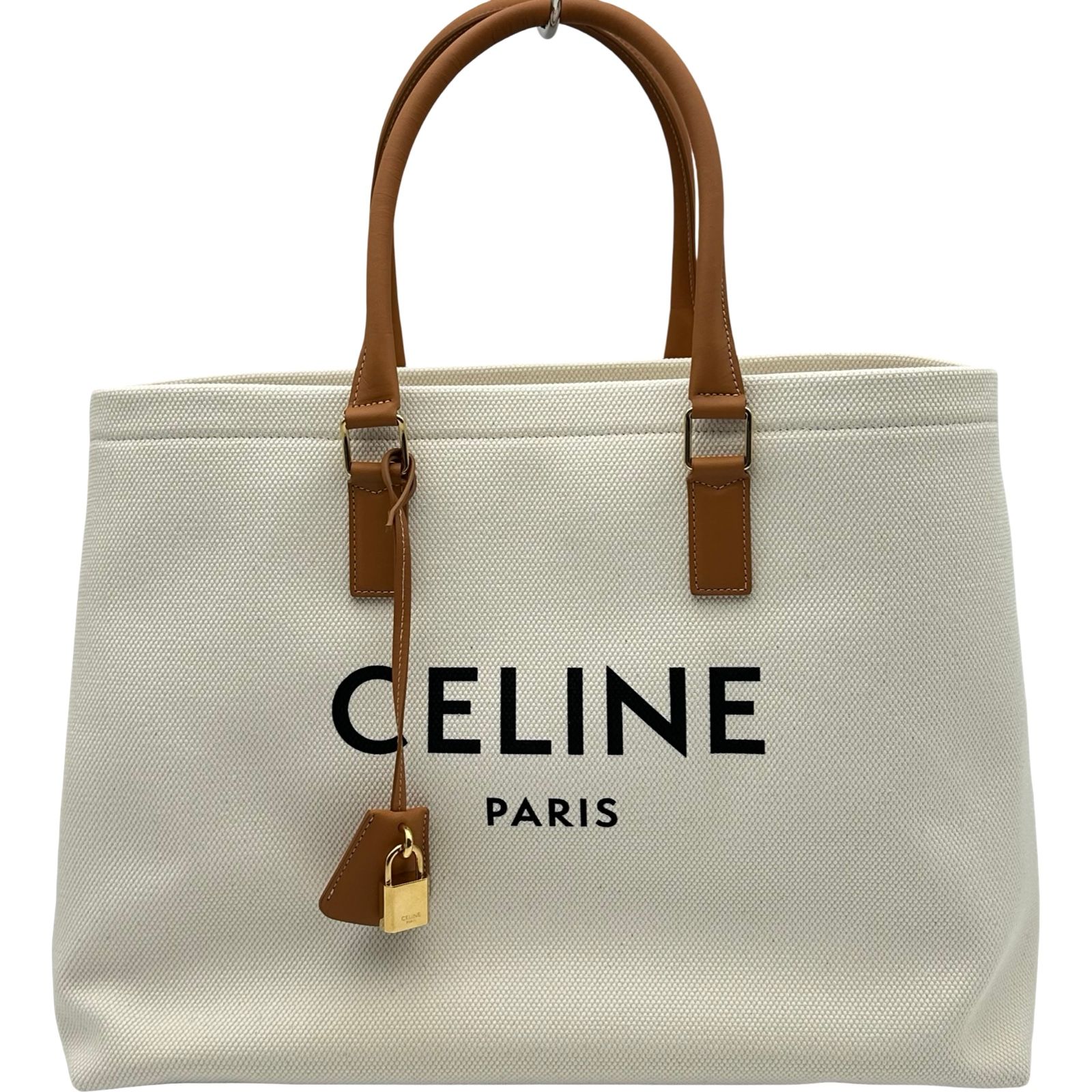 セリーヌ CELINE ホリゾンタルカバ アイボリー/ブラウン キャンバス レディース トートバッグ