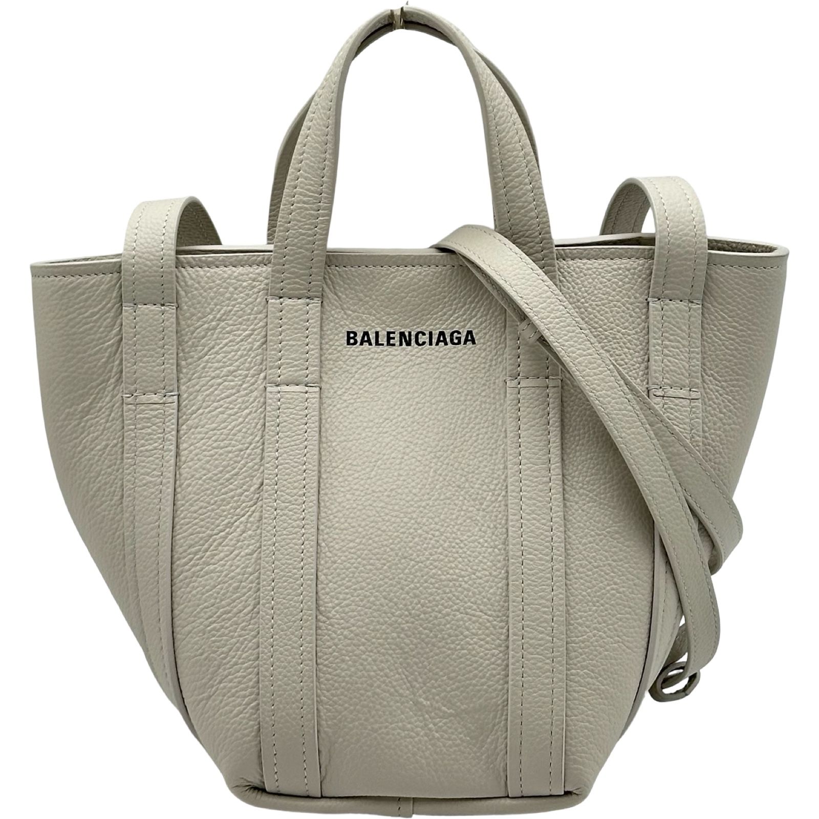 バレンシアガ BALENCIAGA エブリデイトートXS ノースサウス 672793 ホワイト レザー レディース ショルダーバッグ