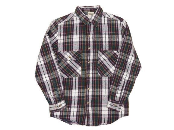 ▲★90s ファイブブラザー 長袖ヘビーネルシャツ チェックシャツ サイズM グリーン系 FIVEBROTHER 中古品(134)