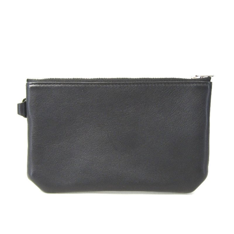美品 WILDSWANS ワイルドスワンズ ポーチ モンパルナスカーフ MP-FLAT M MPフラット レザー スクエア型 ブラック 黒 61005803