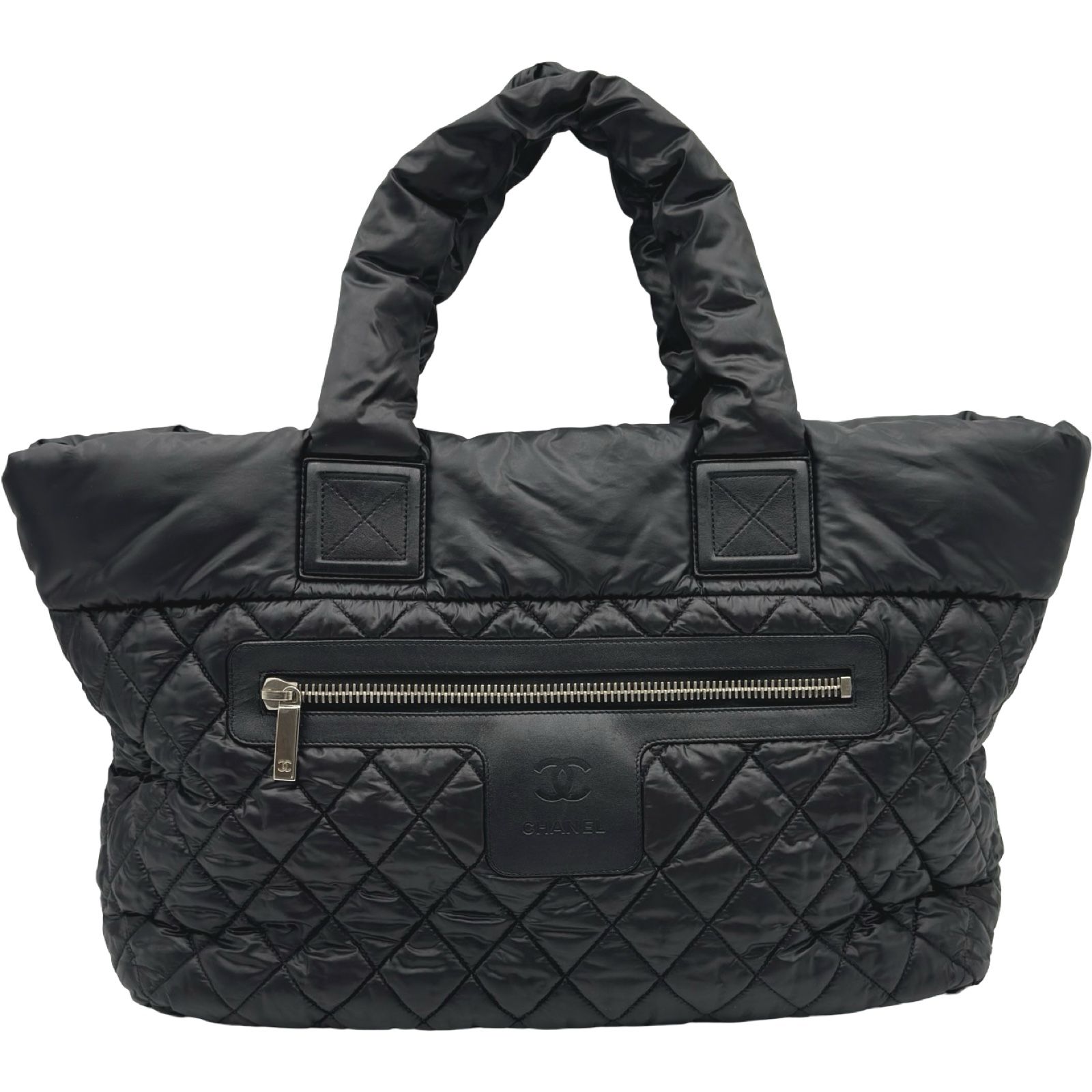 シャネル CHANEL コココクーン トートMM A48611 15番台 ブラック ナイロン レディース