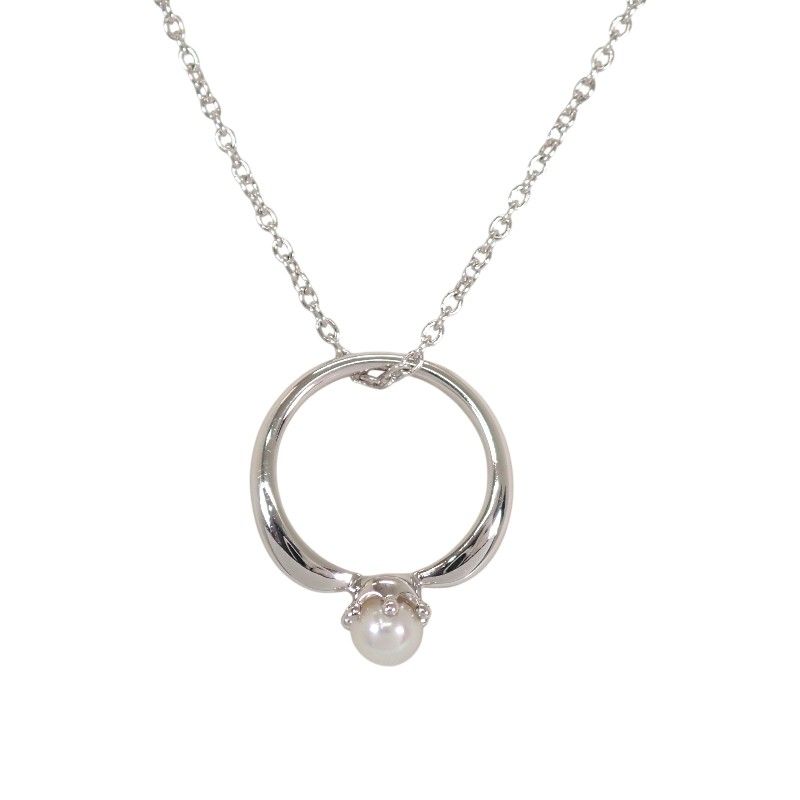 タサキ TASAKI リングモチーフ ネックレス K18ホワイトゴールド パール