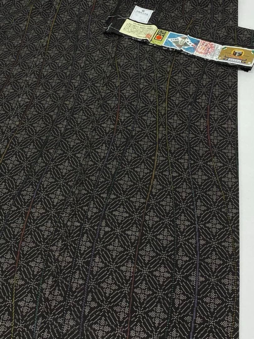 本場奄美大島紬 泥染大島紬 総柄 正絹 地球印 躾糸付き A052 本舗激安
