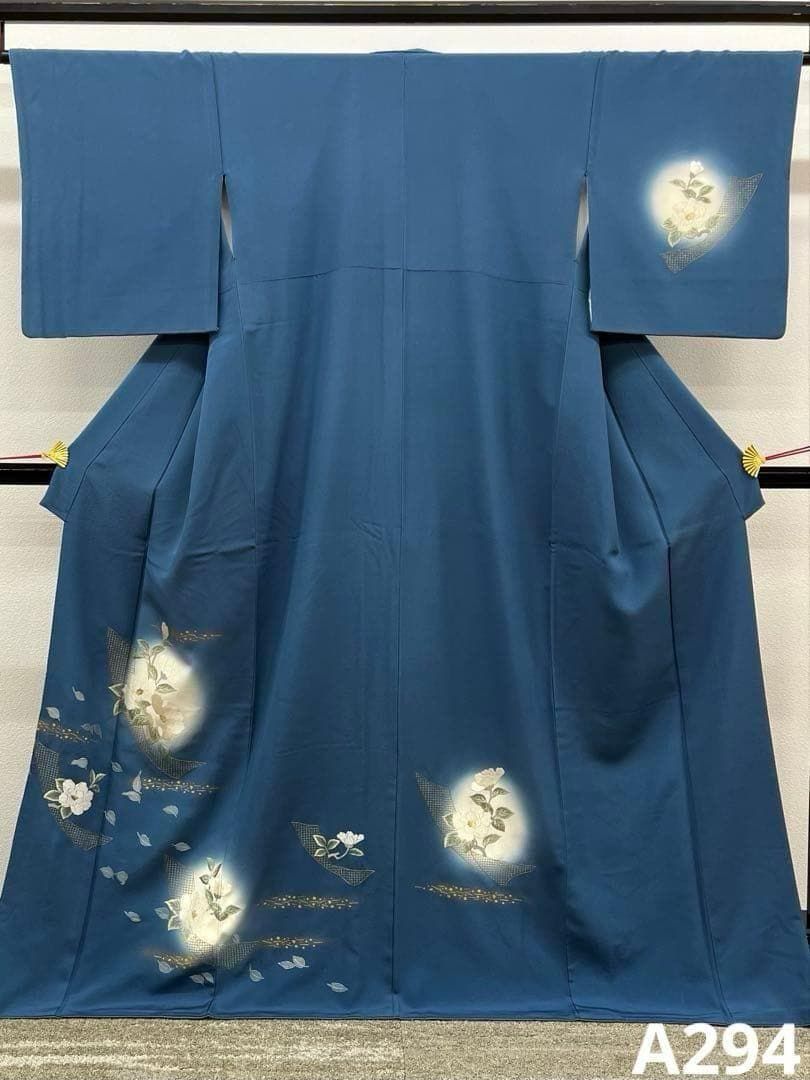 蘇州刺繍 汕頭刺繍 付け下げ 金彩 牡丹 正絹 パールトーン加工済 A294