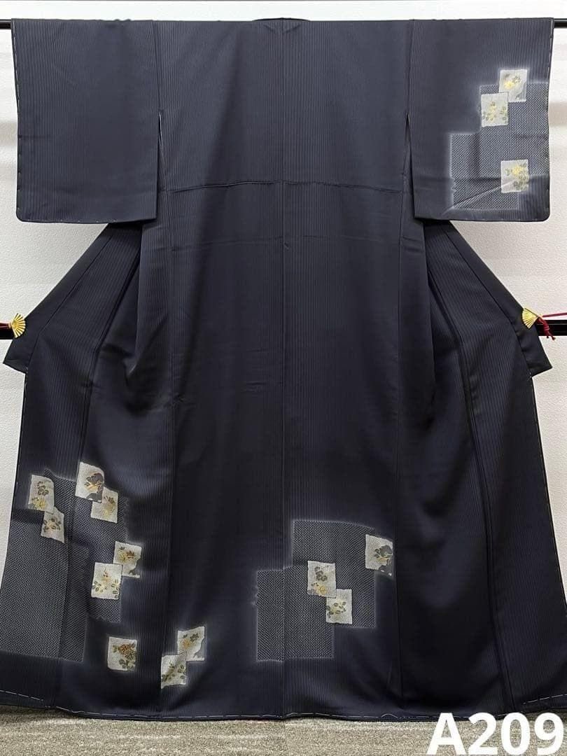 付け下げ 金彩 正絹 躾糸付き A209