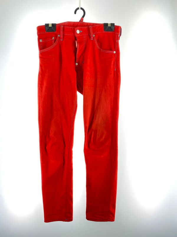 【中古品】 DSQUARED2 ディースクエアード S74LB1279 S30811 RED BULL DENIM PANTS レッド ブル デニムパンツ ボトムス 【152-260619-jt-18-min】