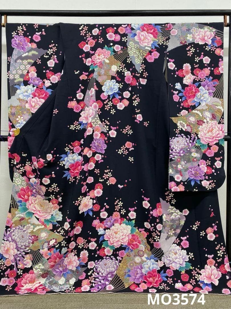 振袖 刺繍 金彩 ちりめん 身丈170cm 撥水加工済 MO3574