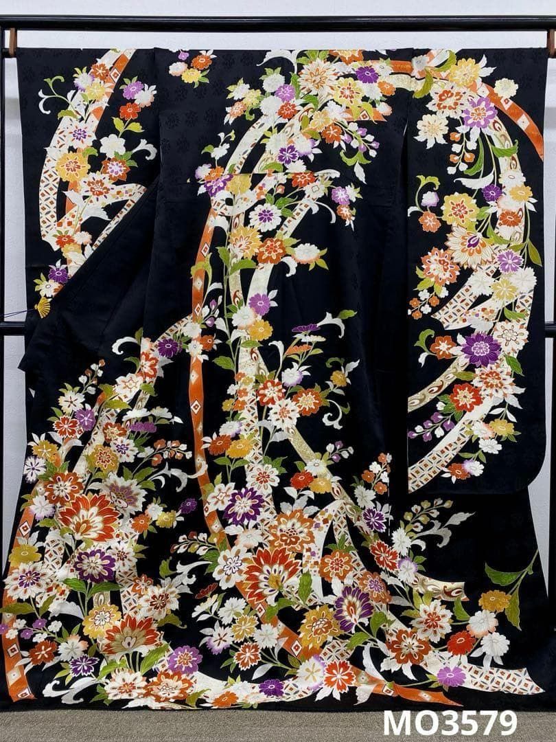 振袖 金駒 金彩 紋意匠 身丈172cm 撥水加工済 MO3579