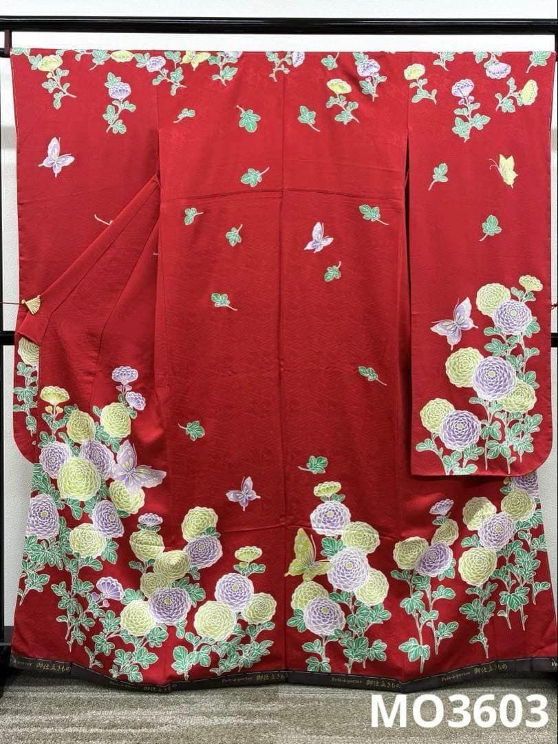 振袖 紋意匠 蝶 菊 身丈160cm 新品未使用品 MO3603