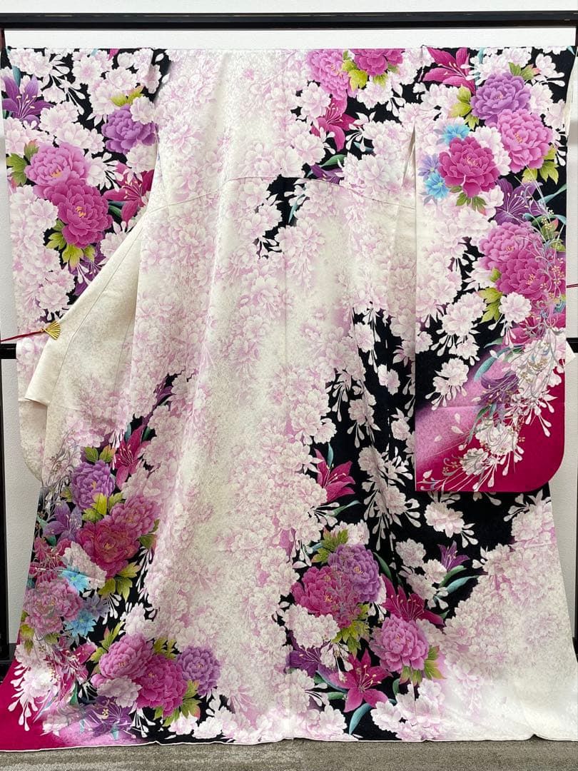 振袖 ラメ刺繍 金彩 銀通し 紋意匠 身丈167cm 撥水加工済 MO3763