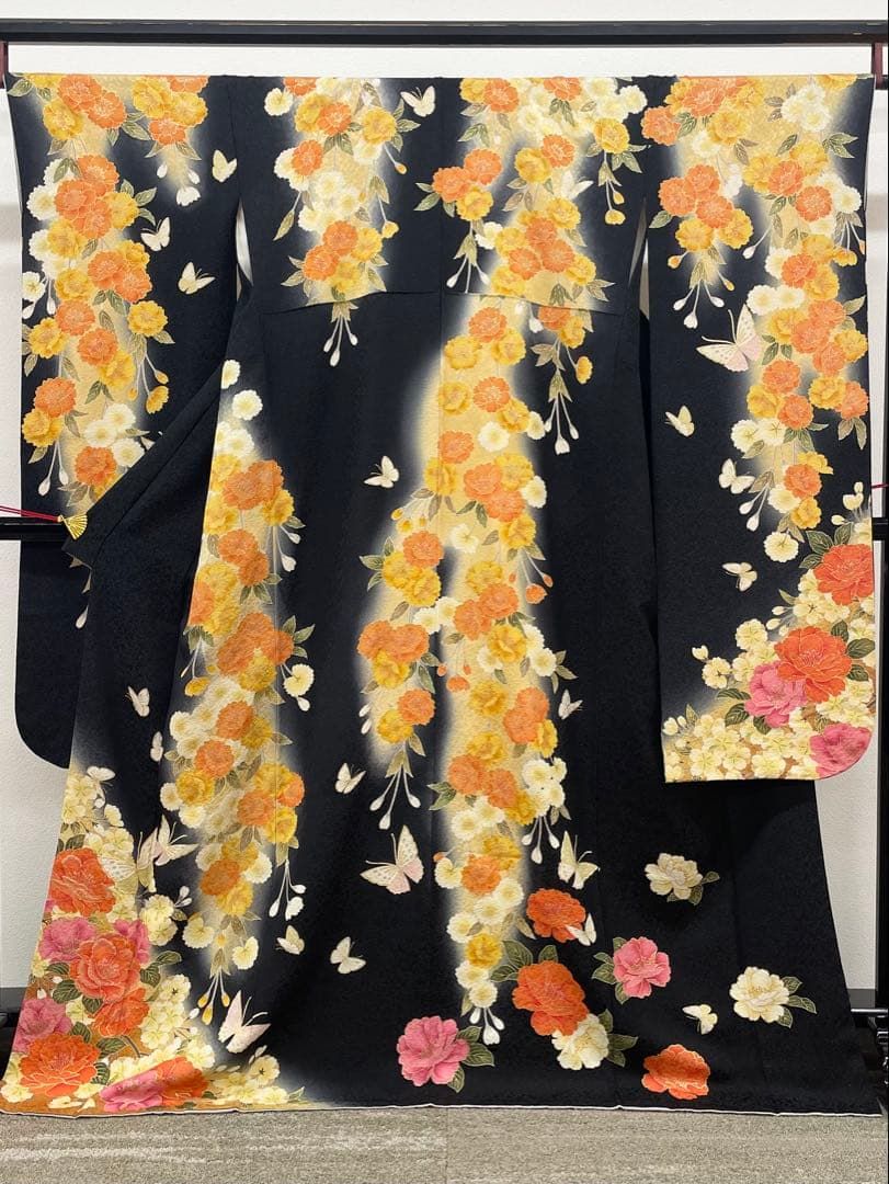 振袖 ラメ刺繍 金駒 銀通し 身丈166cm パールトーン加工済 MO3751