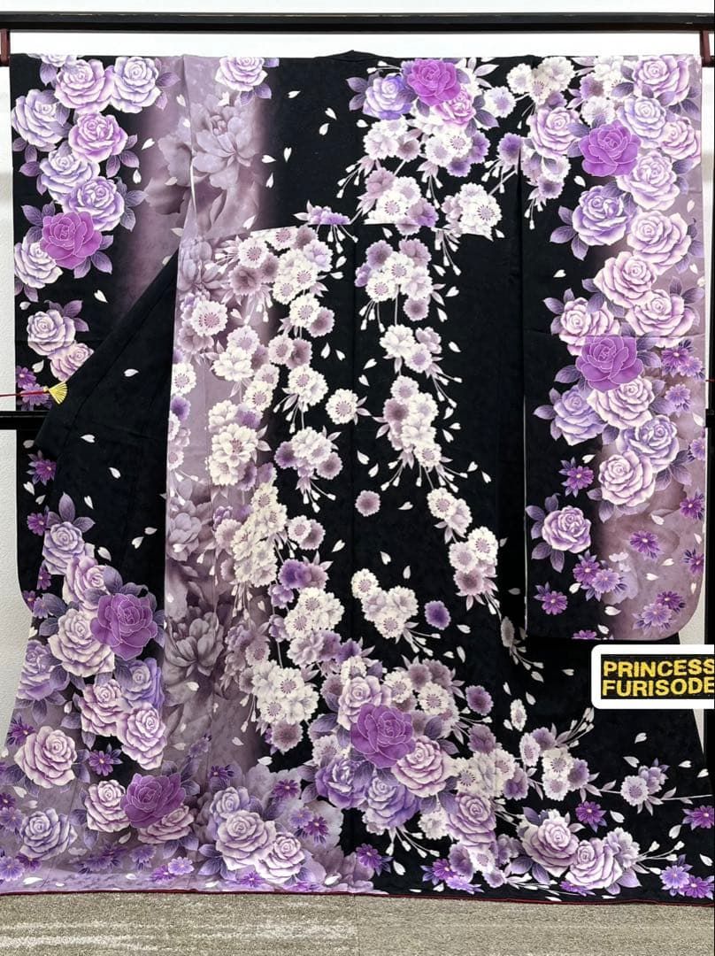振袖 金通し 薔薇 桜 身丈167cm 撥水加工済 MO3749