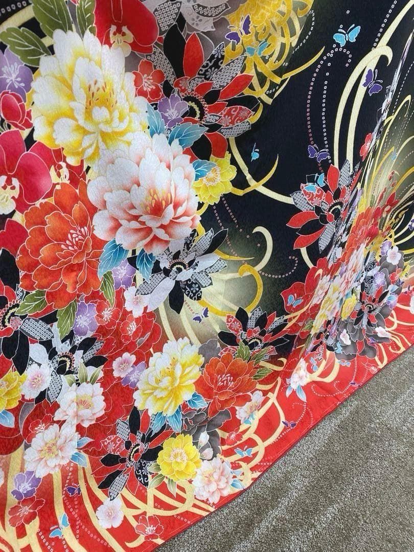 ポリエステル振袖 牡丹 身丈170cm 新品未使用品 MOP598 - メルカリ