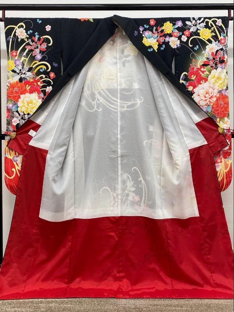 ポリエステル振袖 牡丹 身丈170cm 新品未使用品 MOP598 - メルカリ