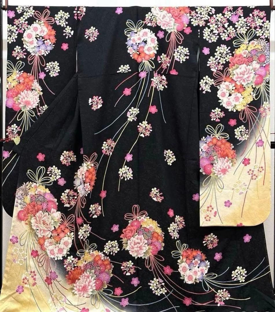 振袖 銀通し 刺繍 花くす玉 紋意匠 MO3748
