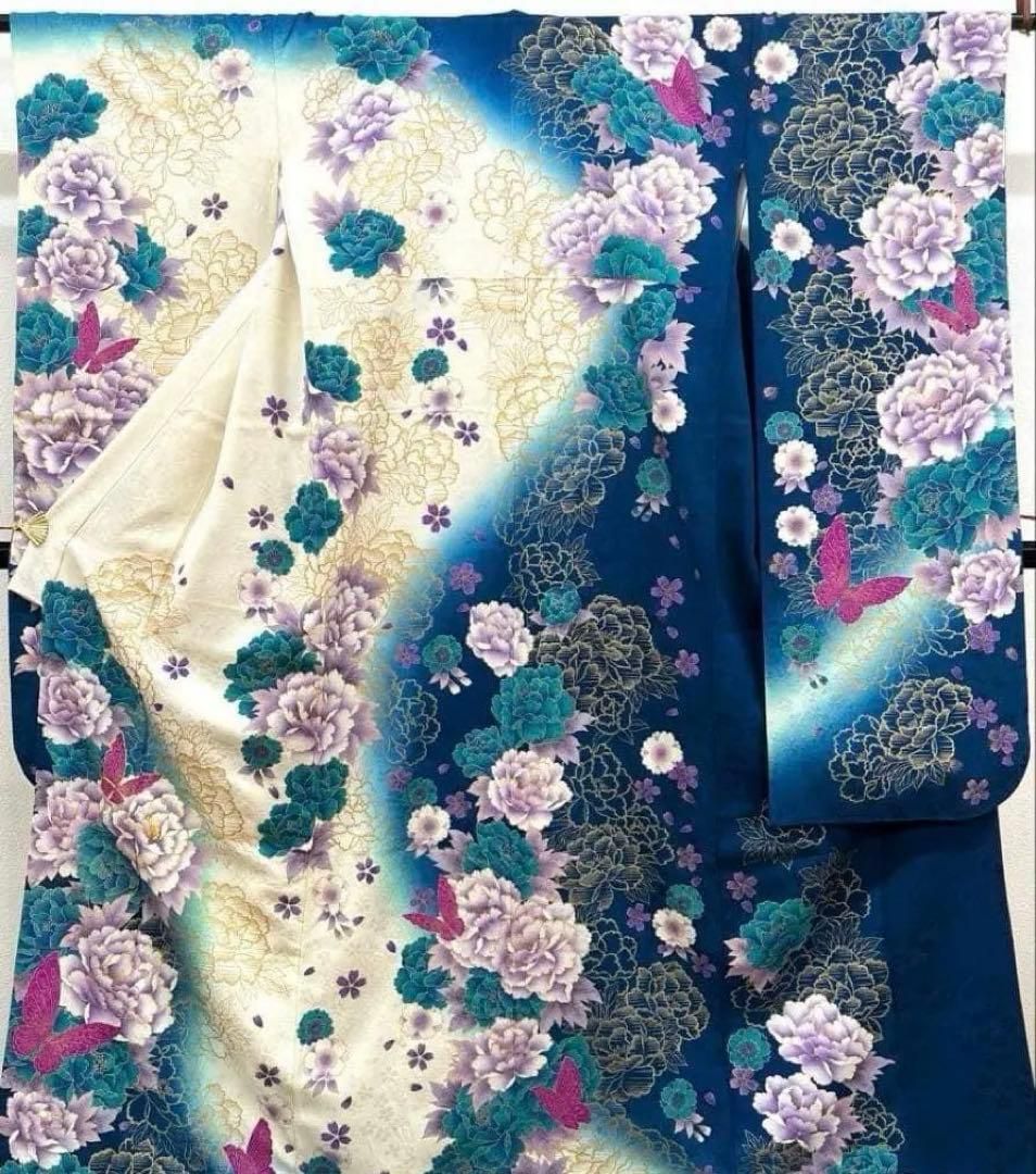 振袖 金駒 刺繍 金彩 牡丹 蝶 紋意匠 MO3743