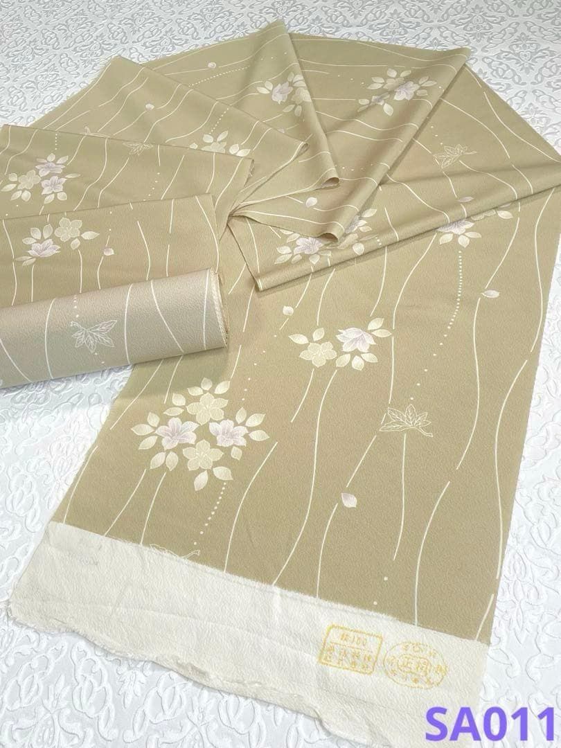 小紋 花文様 立涌 反物 正絹 SA011