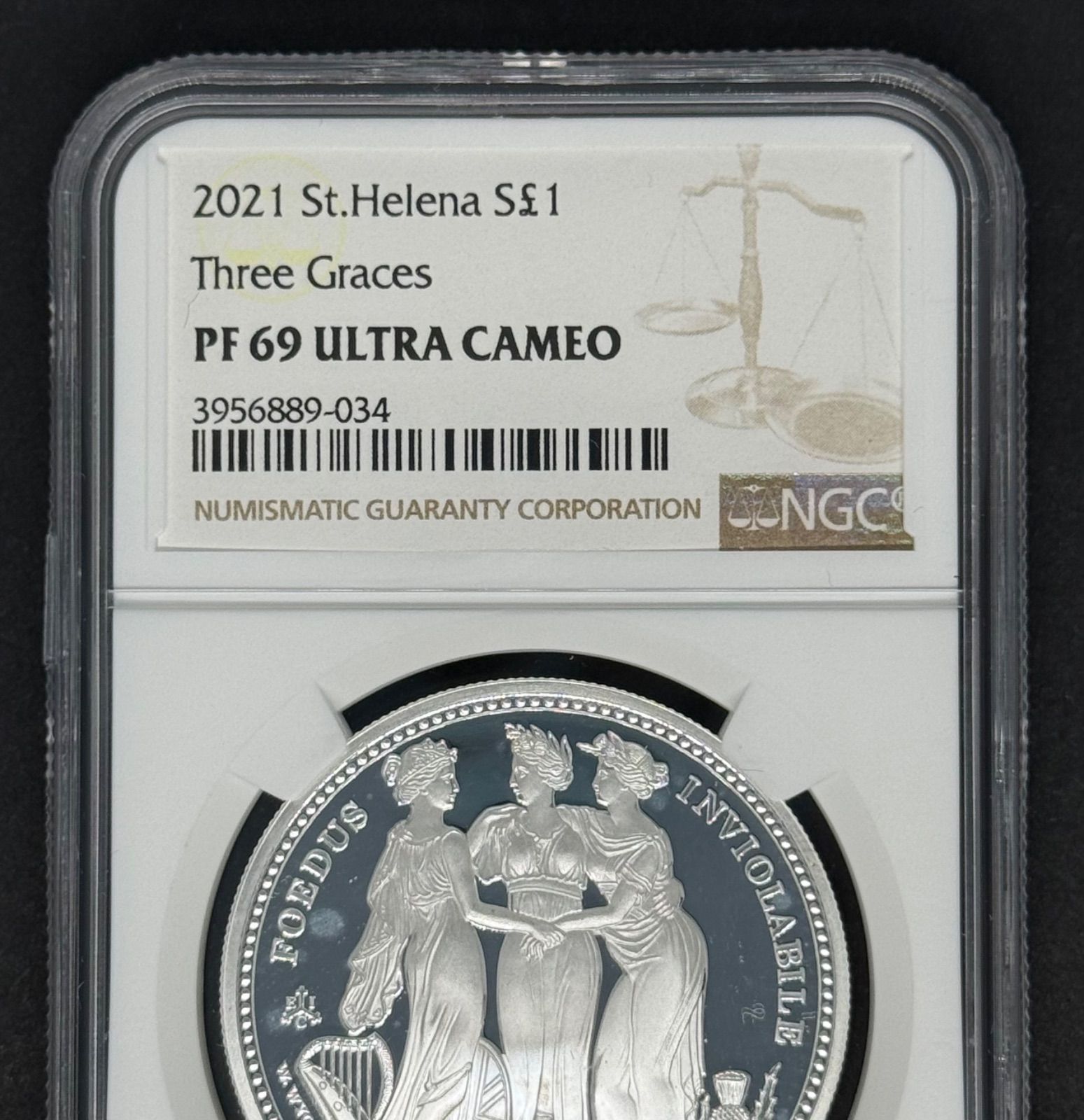 2021年 スリーグレイセス セントヘレナ プルーフ銀貨 スリーグレーセス