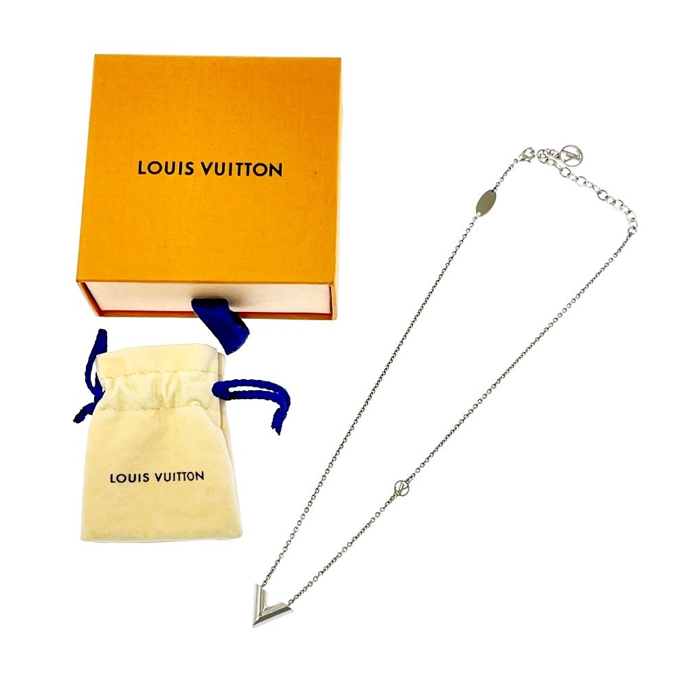 【中古】【箱付き】 LOUIS VUITTON ルイ・ヴィトン M63197 メタル エセンシャル V ネックレス シルバー 578247 ネックレス