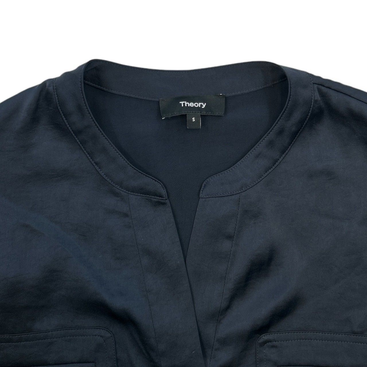 Theory セオリー Crushed Satin PKT Popover N サテン ノースリーブ 