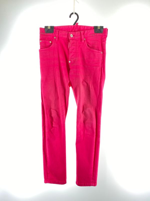 【中古品】 DSQUARED2 ディースクエアード S74LB1137 S30733 FUCHSIA BULL DENIM PANTS フクシア ブル デニムパンツ ボトムス 【152-260619-jt-19-min】