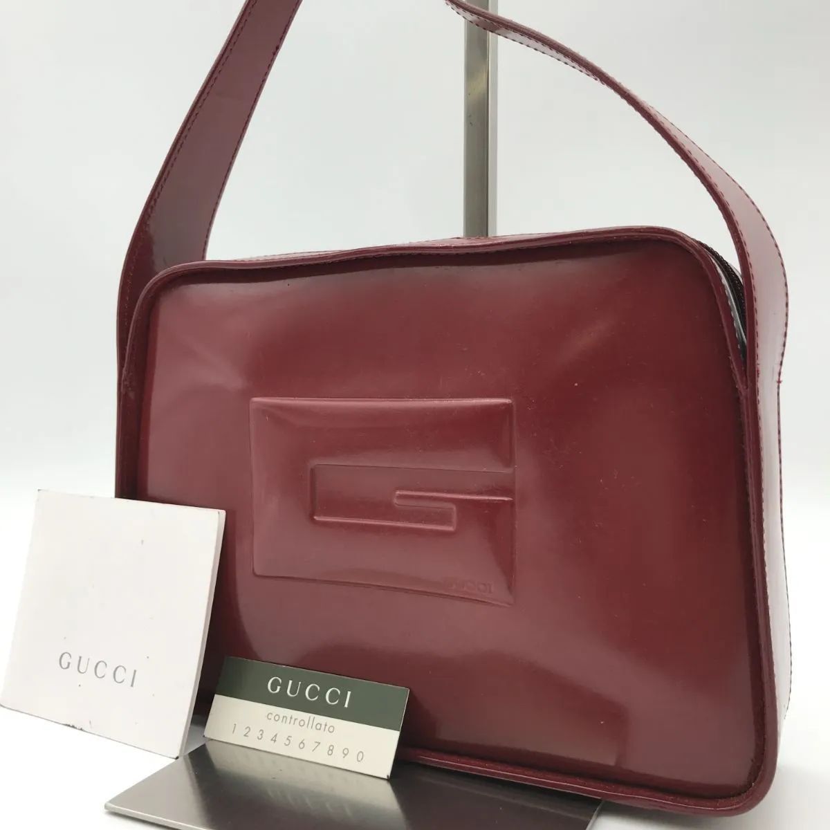 GUCCI　グッチ　ハンドバッグ　ワンハンドル　ミニ　パテント　レッド系　2319