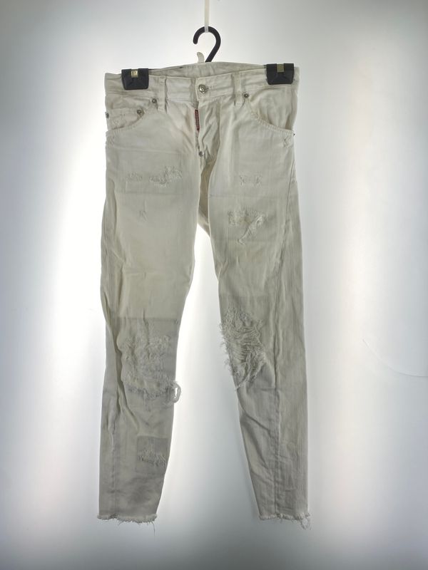 【現状渡し品】 DSQUARED2 ディースクエアード S71LB1054 STN833 WHITE BULL DENIM PANTS ホワイト ブル デニムパンツ ボトムス 【152-260619-jt-20-min】