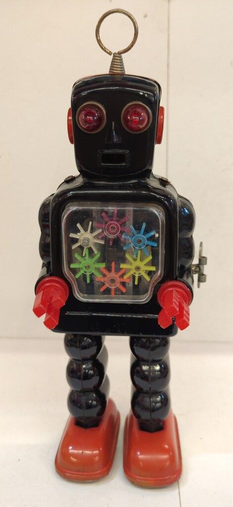 吉屋 ゼンマイブリキ HIGH WHEEL ROBOT ギヤ6個 足裏赤 260mm