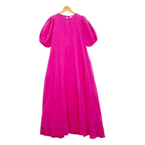 TADO タド ロング フレア ワンピース マキシ スカート 半袖 SARA DRESS Mexican Pink コットン レディース ピンク トップス DL19498■