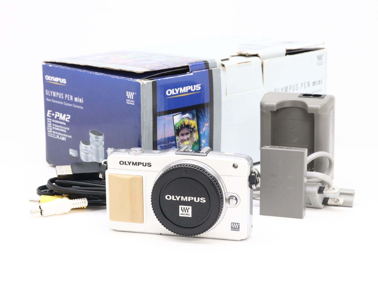 C (説明書きあり) OLYMPUS オリンパス PEN mini E-PM2 ボディ ホワイト 返品不可 66-163