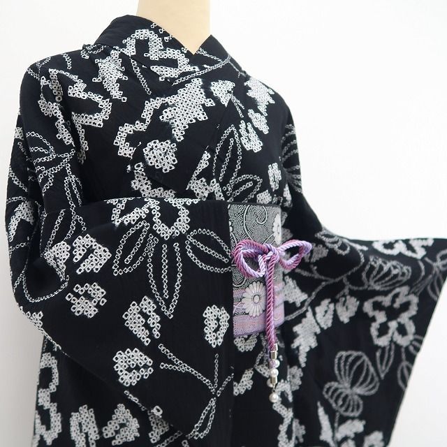 新品・浴衣】有松鳴海絞り 綿 夏着物 仕付け糸付 tomihisa“自分好みに