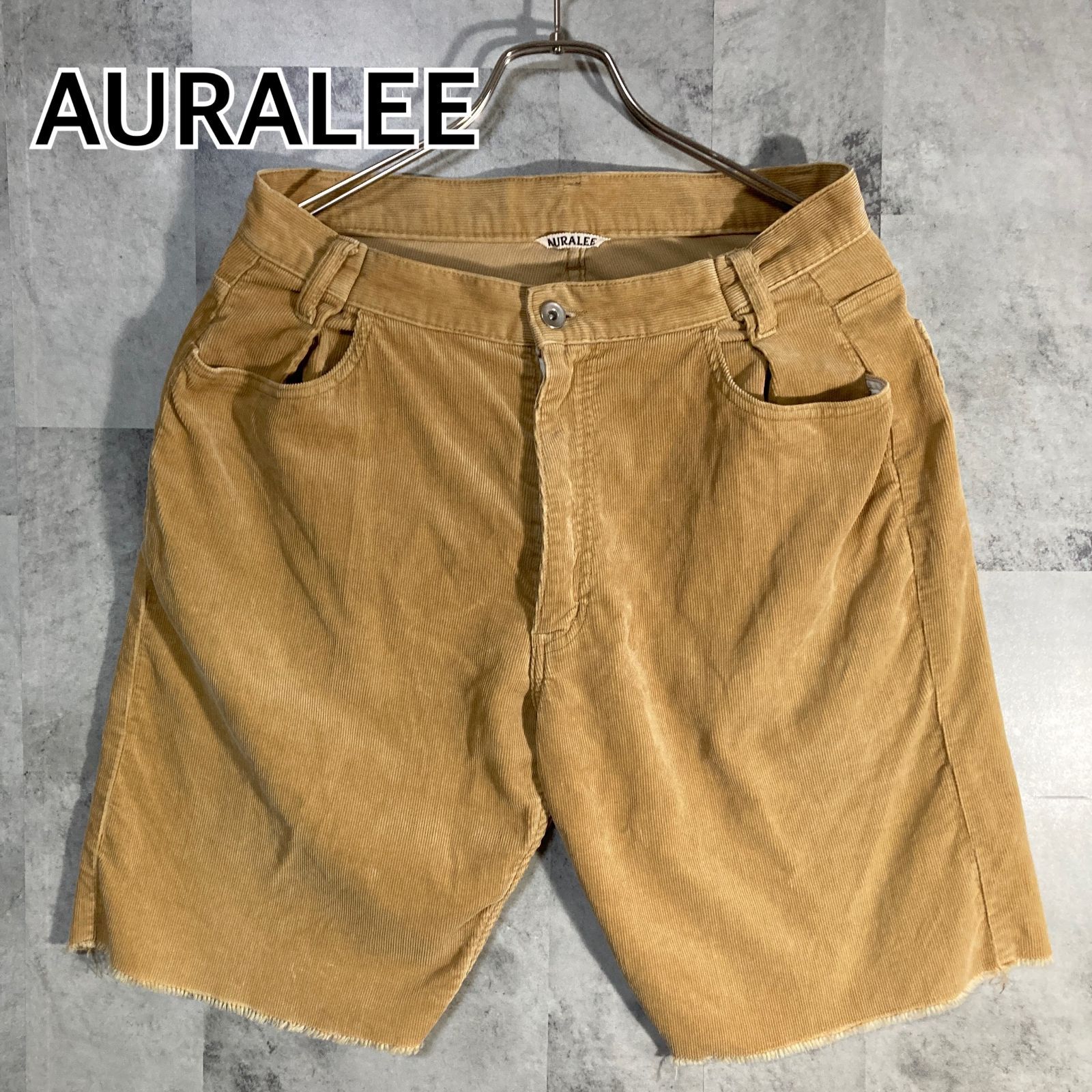 日本製 AURALEE オーラリー コーデュロイ ショーツ ベージュ 3 カットオフ