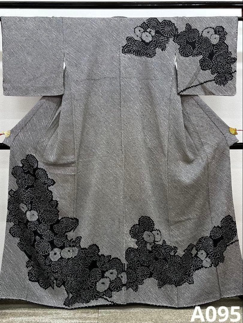 総絞り 訪問着 万寿菊 正絹 躾糸付き A095