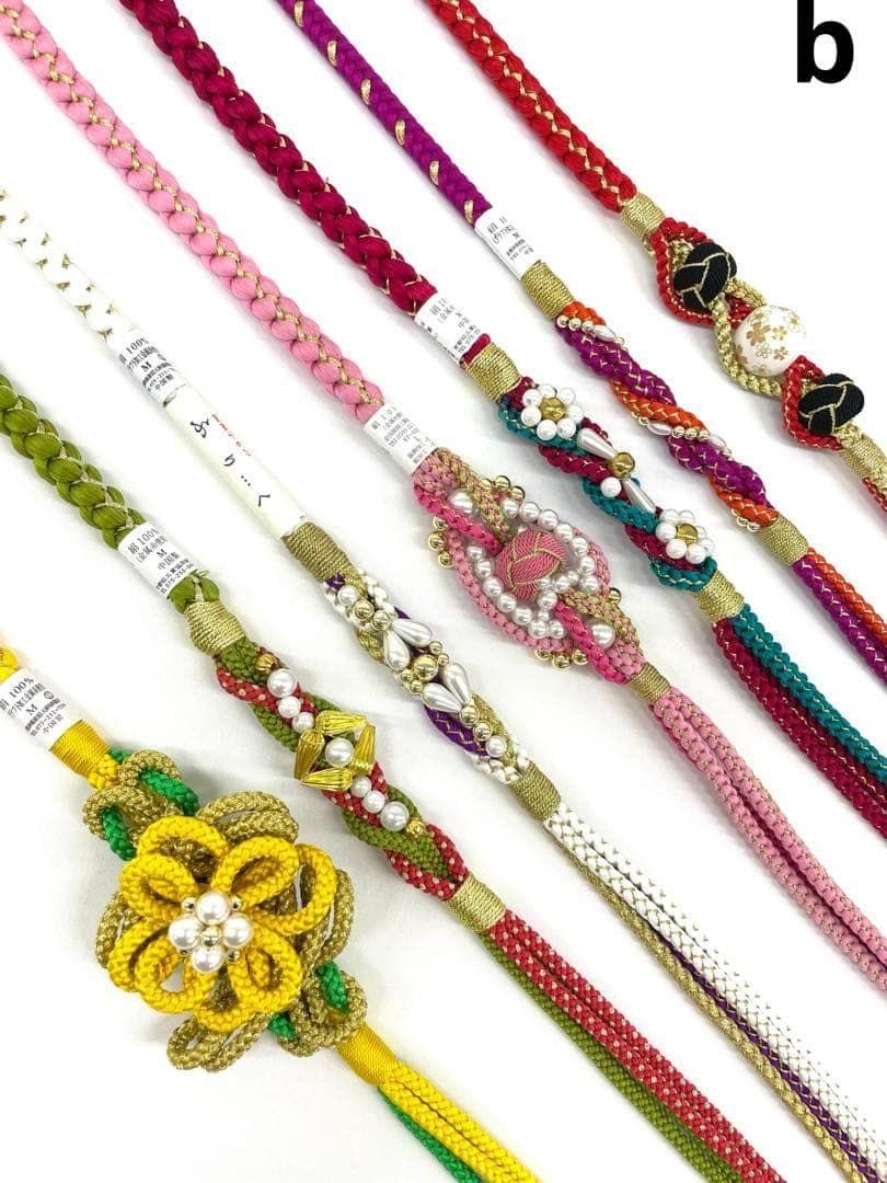 振袖用帯締め 飾り付き 7本おまとめ出品 新品未使用品 正絹 b - メルカリ