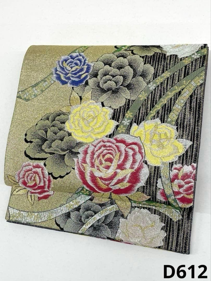 袋帯 正絹 振袖 未使用品 ロングサイズ D612