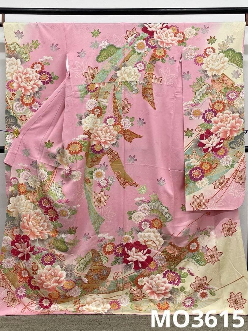 振袖 金駒 金彩 紋意匠 大輪 牡丹 身丈169cm 撥水加工済 MO3615